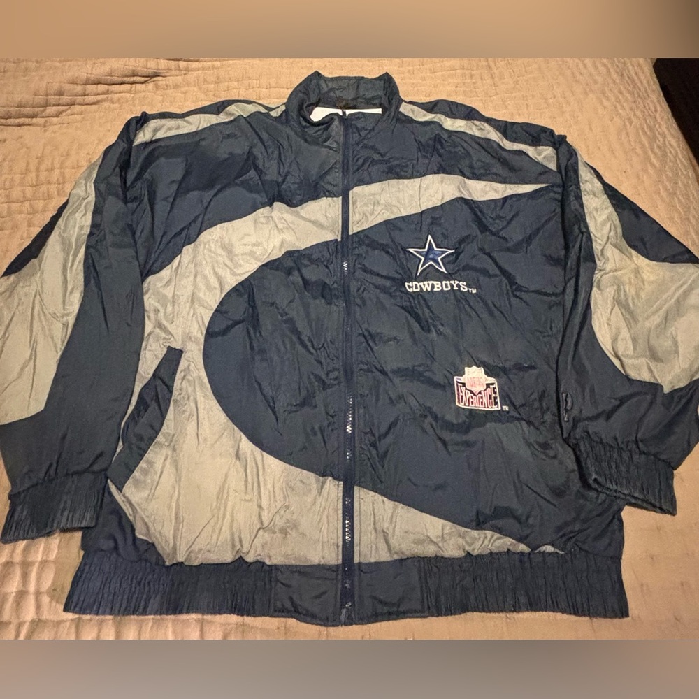 Vintage Dallas Cowboys Pro Player Full Zip NFL Track Jacket Size XL